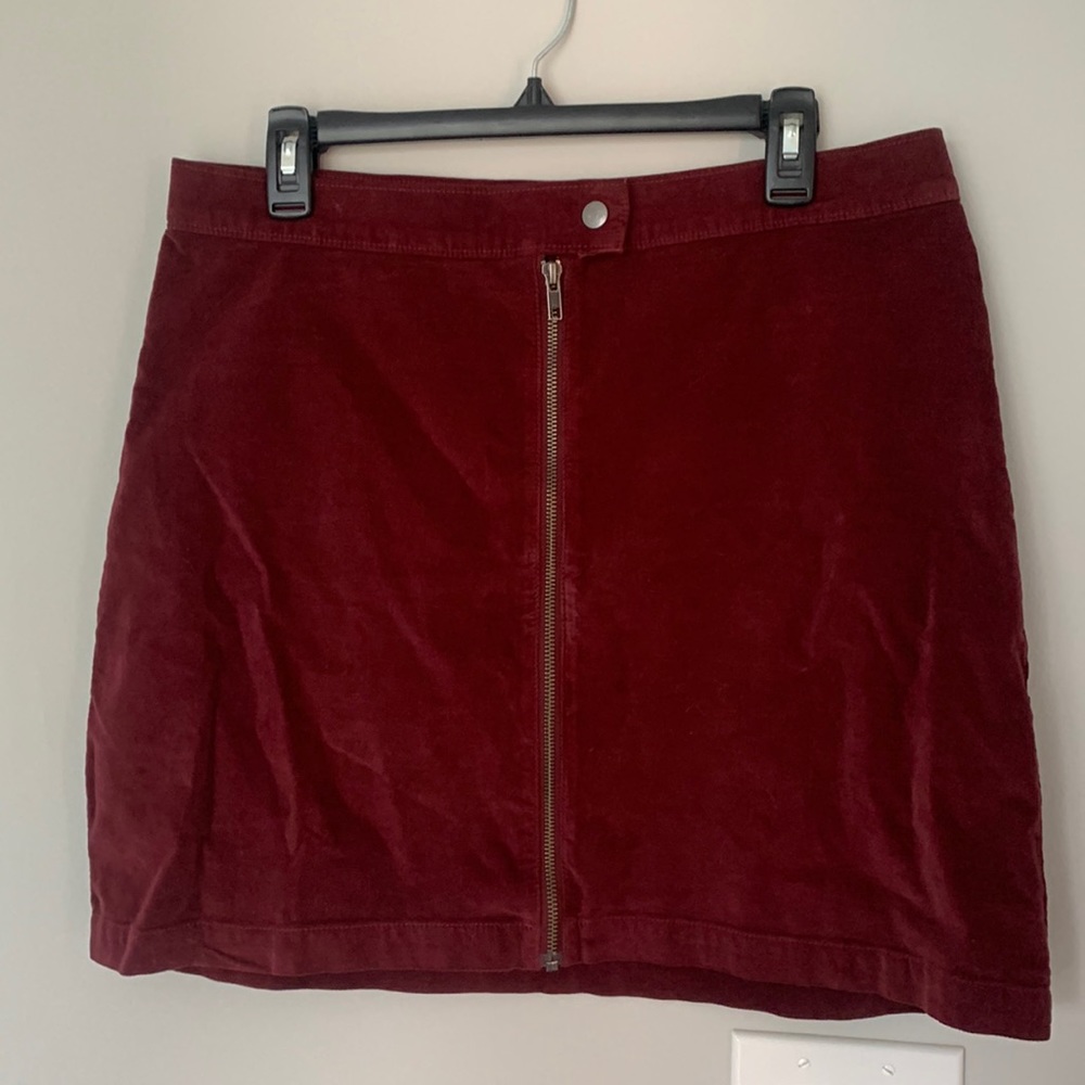 Madewell zip front mini skirt